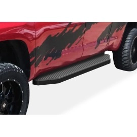 APS IB20RJI7H - Flat Style Door-to-Door Black Stainless Steel Running Boards