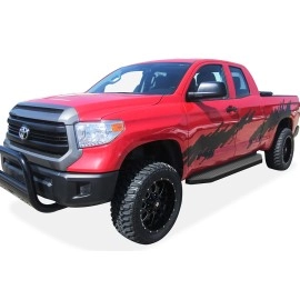 APS IB20RJI7H - Flat Style Door-to-Door Black Stainless Steel Running Boards