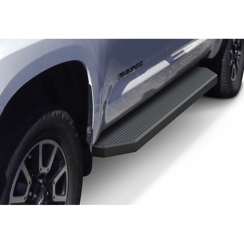 APS IB20RJI8H - Flat Style Door-to-Door Black Stainless Steel Running Boards