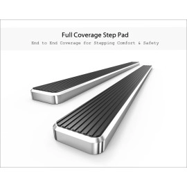 APS IB20WJE8SC - 5" iStep Style  Wheel-to-Wheel Hairline Stainless Steel Side Steps