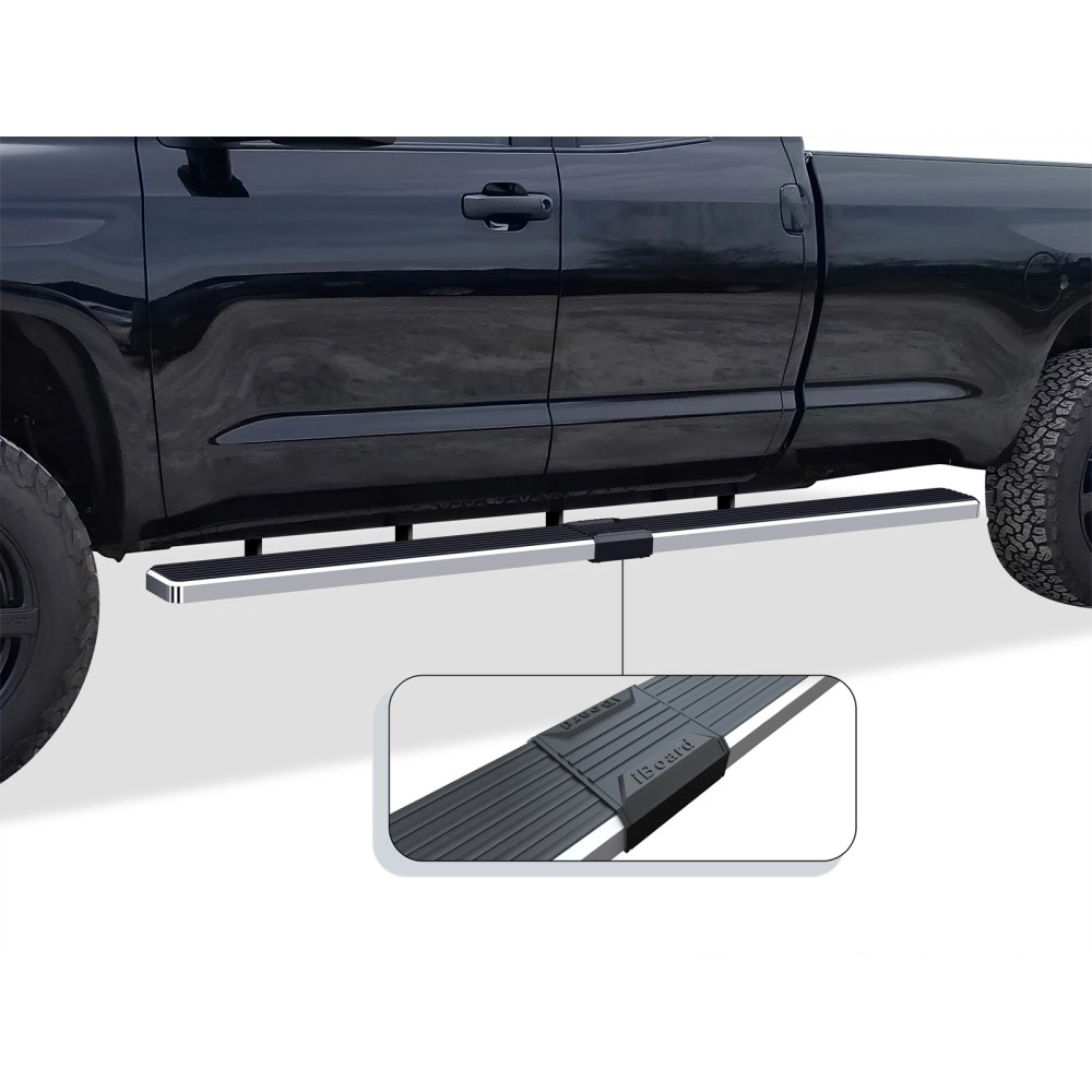 APS IB20WJI7LA - 5" iStep Style  Wheel-to-Wheel Hairline Stainless Steel Side Steps