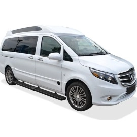 APS IB26FDJ6B - 6" iStep Style Door-to-Door Black Stainless Steel Side Steps