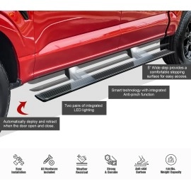 APS PB03WBI4B - Power Board Series Door-to-Door Black Aluminum Alloy Running Boards