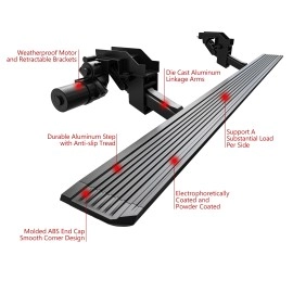 APS PB03WJG1B - Power Board Series Door-to-Door Black Aluminum Alloy Running Boards