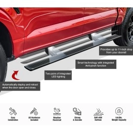 APS PB04WBF8B - Power Board Series Door-to-Door Black Aluminum Alloy Running Boards