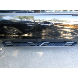 APS WB03AAI5M - Flat Style A-Series Running Boards Door-to-Door Black Carbon Steel Running Boards