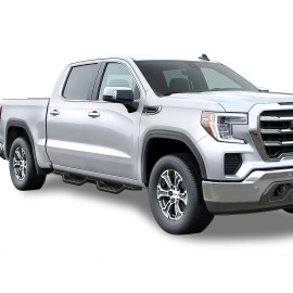 APS WB03NAG1B - Round Tube Drop Style Door-to-Door Black Carbon Steel Nerf Bars