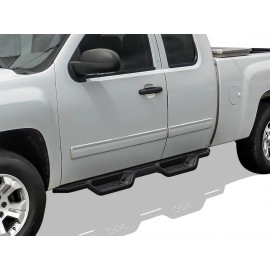 APS WB03NAI5B - Round Tube Drop Style Door-to-Door Black Carbon Steel Nerf Bars