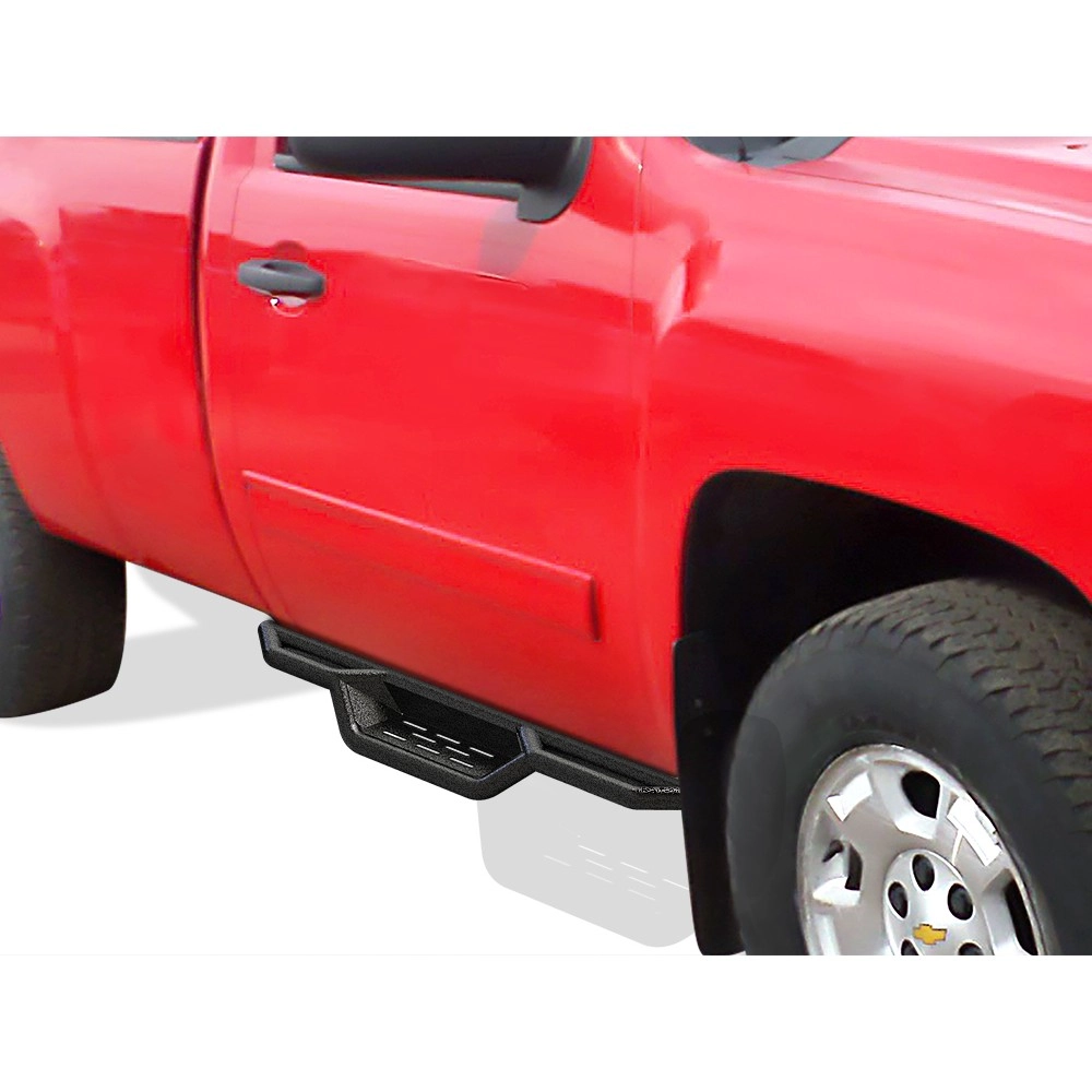 APS WB03NAI6B - Round Tube Drop Style Door-to-Door Black Carbon Steel Nerf Bars