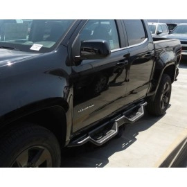 APS WB03NAI7B - Round Tube Drop Style Door-to-Door Black Carbon Steel Nerf Bars