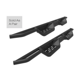 APS WB03NAI7B - Round Tube Drop Style Door-to-Door Black Carbon Steel Nerf Bars