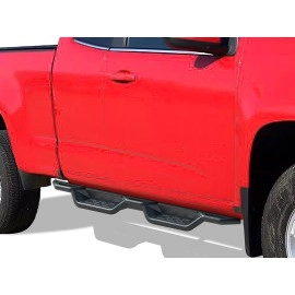 APS WB03NAI8B - Round Tube Drop Style Door-to-Door Black Carbon Steel Nerf Bars