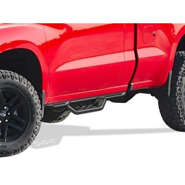 APS WB03NBI6B - Round Tube Drop Style Door-to-Door Black Carbon Steel Nerf Bars