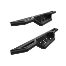 APS WB03NBI6B - Round Tube Drop Style Door-to-Door Black Carbon Steel Nerf Bars