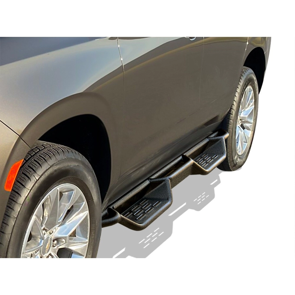 APS WB03NCC1M - Round Tube Drop Style Door-to-Door Black Carbon Steel Nerf Bars