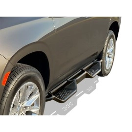 APS WB03NCC1M - Round Tube Drop Style Door-to-Door Black Carbon Steel Nerf Bars
