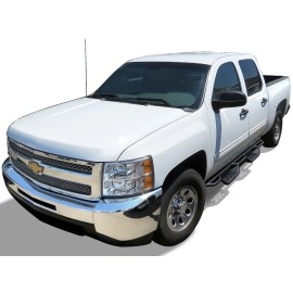 APS WB03NJG1B - Round Tube Drop Style Door-to-Door Black Carbon Steel Nerf Bars