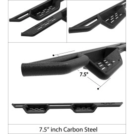 APS WB03NJG1LM - Drop Style Round Tube Wheel-to-Wheel Black Carbon Steel Nerf Bars