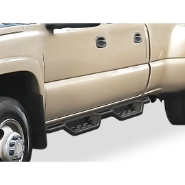 APS WB03NJJ1B - Round Tube Drop Style Door-to-Door Black Carbon Steel Nerf Bars