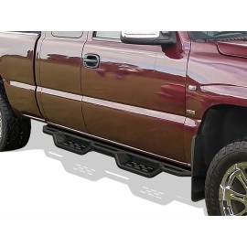 APS WB03NJJ4B - Round Tube Drop Style Door-to-Door Black Carbon Steel Nerf Bars