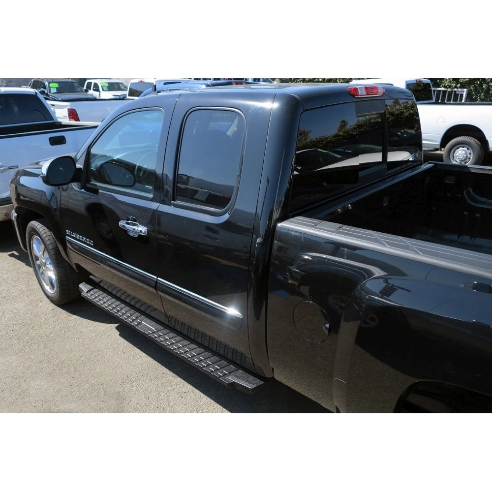 APS WB03TAI5B - Flat Style Door-to-Door Black Carbon Steel Running Boards