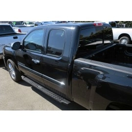 APS WB03TAI5B - Flat Style Door-to-Door Black Carbon Steel Running Boards