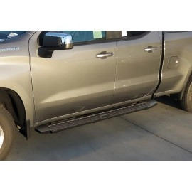 APS WB03TBI5B - Flat Style Door-to-Door Black Carbon Steel Running Boards