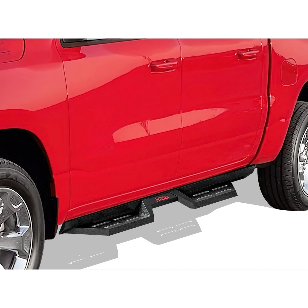 APS WB04DBE8B - Drop Style Door-to-Door Black Carbon Steel Nerf Bars