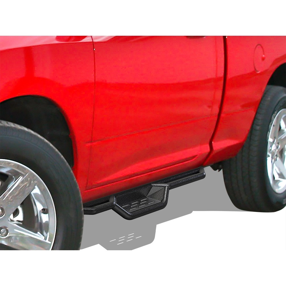 APS WB04NAG8B - Round Tube Drop Style Door-to-Door Black Carbon Steel Nerf Bars