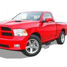 APS WB04NAG8B - Round Tube Drop Style Door-to-Door Black Carbon Steel Nerf Bars