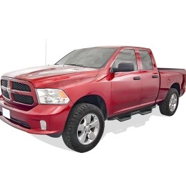 APS WB04NAG9B - Round Tube Drop Style Door-to-Door Black Carbon Steel Nerf Bars