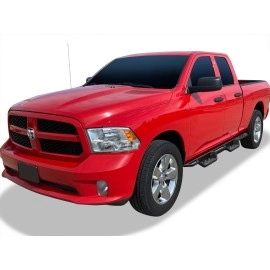 APS WB04NAG9LM - Drop Style Round Tube Wheel-to-Wheel Black Carbon Steel Nerf Bars