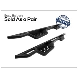 APS WB04NAG9LM - Drop Style Round Tube Wheel-to-Wheel Black Carbon Steel Nerf Bars