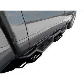 APS WB04NBE8B - Round Tube Drop Style Door-to-Door Black Carbon Steel Nerf Bars