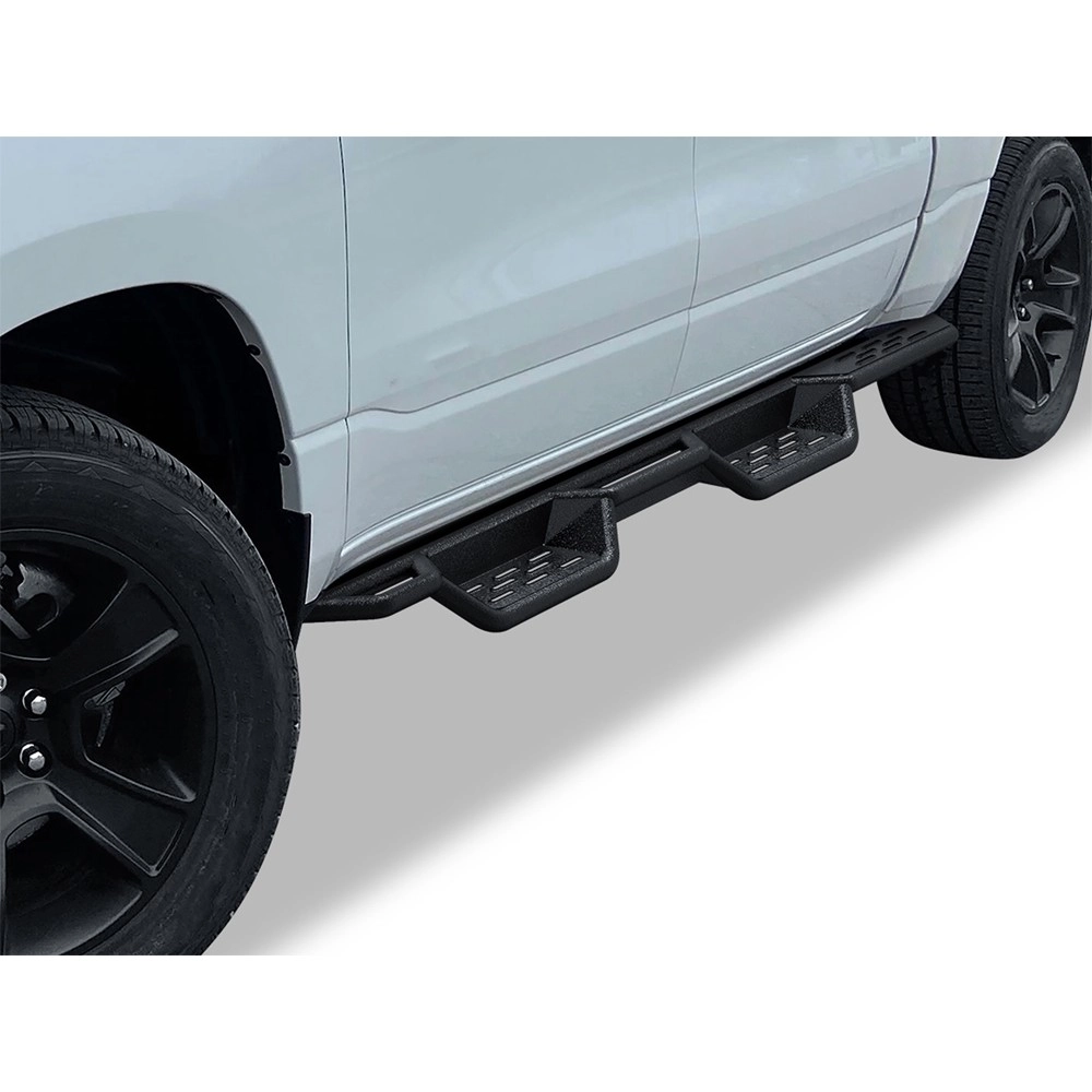 APS WB04NBE8SM - Drop Style Round Tube Wheel-to-Wheel Black Carbon Steel Nerf Bars