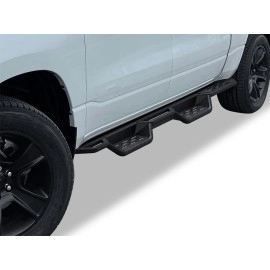 APS WB04NBE8SM - Drop Style Round Tube Wheel-to-Wheel Black Carbon Steel Nerf Bars