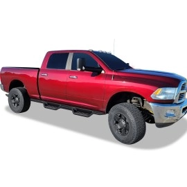 APS WB04NBJ8LM - Drop Style Round Tube Wheel-to-Wheel Black Carbon Steel Nerf Bars