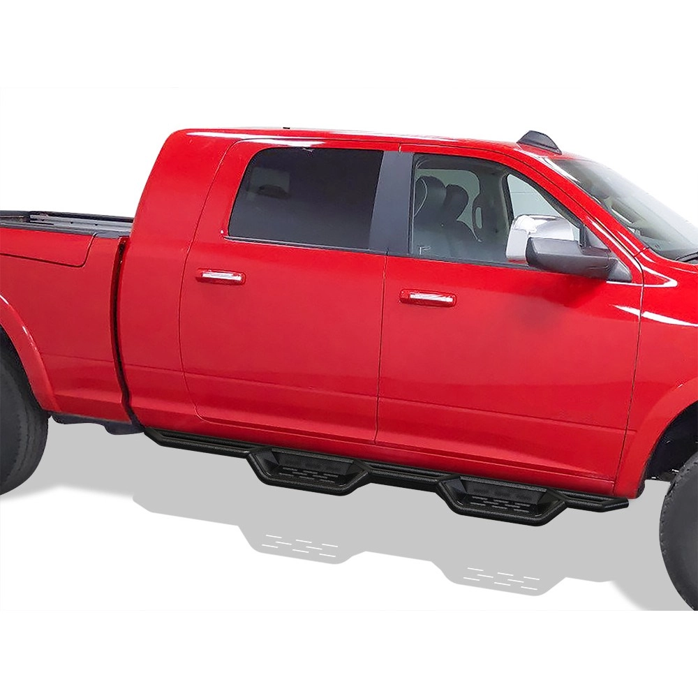 APS WB04NBJ9B - Round Tube Drop Style Door-to-Door Black Carbon Steel Nerf Bars