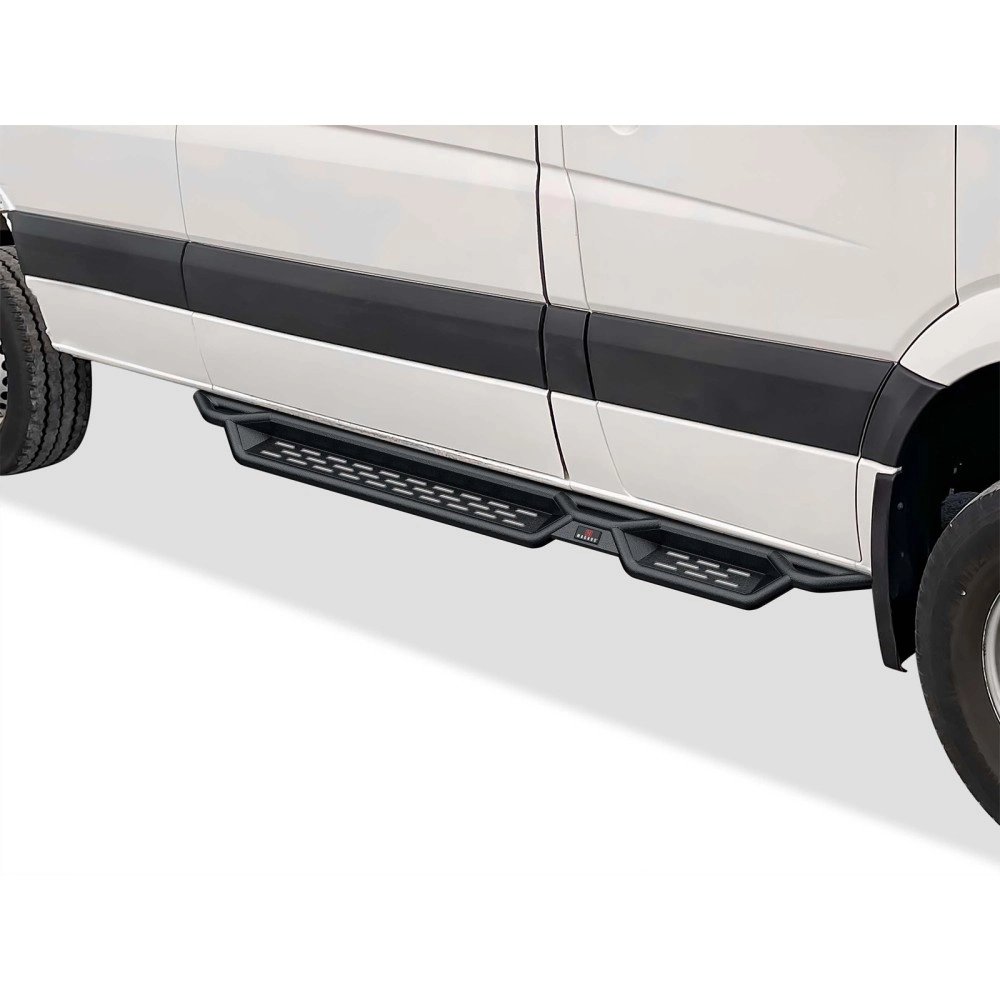 APS WB04NDB3M - Round Tube Drop Style  Black Carbon Steel Nerf Bars