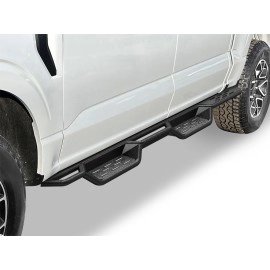 APS WB06NAG5SM - Drop Style Round Tube Wheel-to-Wheel Black Carbon Steel Nerf Bars