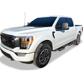 APS WB06NAG5SM - Drop Style Round Tube Wheel-to-Wheel Black Carbon Steel Nerf Bars