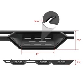 APS WB06NAG5SM - Drop Style Round Tube Wheel-to-Wheel Black Carbon Steel Nerf Bars