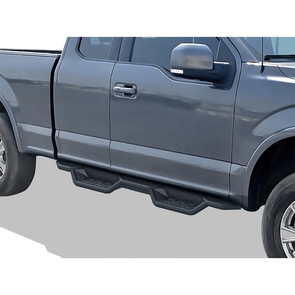 APS WB06NAH8B - Round Tube Drop Style Door-to-Door Black Carbon Steel Nerf Bars