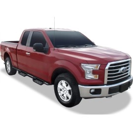 APS WB06NAH8LM - Drop Style Round Tube Wheel-to-Wheel Black Carbon Steel Nerf Bars