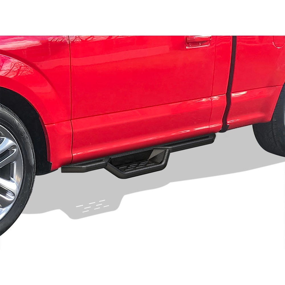 APS WB06NAH9B - Round Tube Drop Style Door-to-Door Black Carbon Steel Nerf Bars