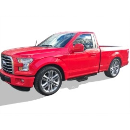 APS WB06NAH9B - Round Tube Drop Style Door-to-Door Black Carbon Steel Nerf Bars