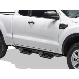 APS WB06NCA3B - Round Tube Drop Style Door-to-Door Black Carbon Steel Nerf Bars