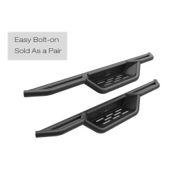 APS WB06NJA0B - Round Tube Drop Style Door-to-Door Black Carbon Steel Nerf Bars