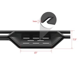 APS WB06NJA0B - Round Tube Drop Style Door-to-Door Black Carbon Steel Nerf Bars
