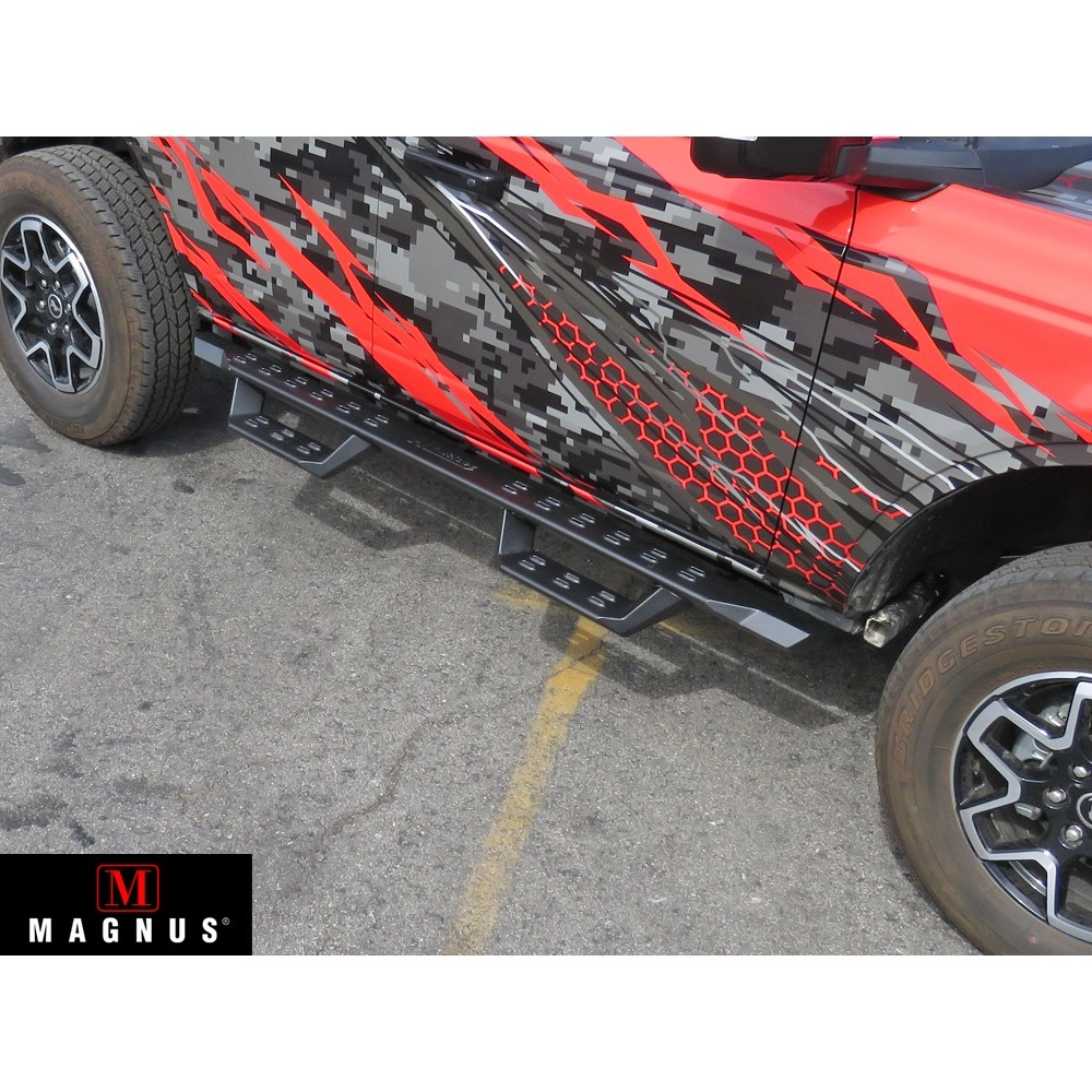 APS WB06RCA1B - Drop Style Door-to-Door Black Carbon Steel Nerf Bars